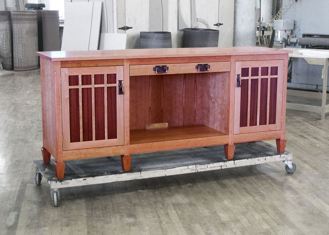 Gausling Wood Credenza with Pomelle Sapele Doors