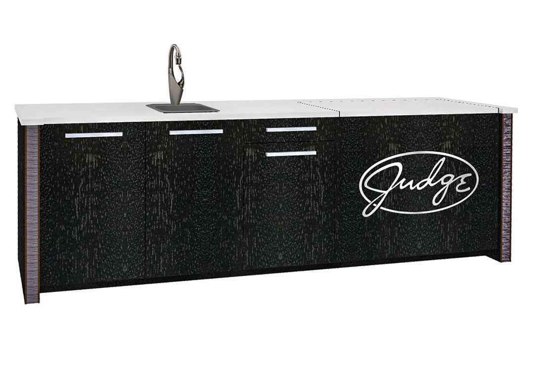 Judge Black Credenza with Sink