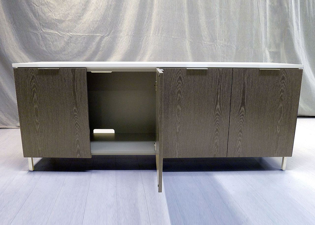 HolmesKurnik Modern Wood Credenza with Corian Top