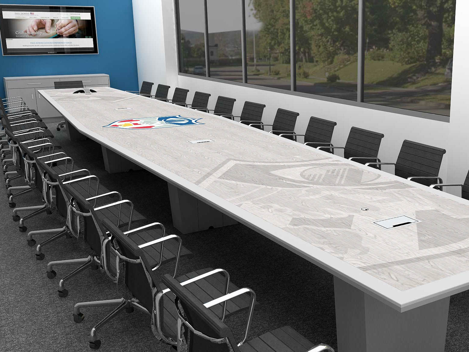 CCC_colorful logo conference table 01 Custom Logo Tables