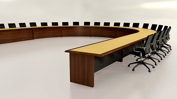U shape conference table detailed render design in final environment