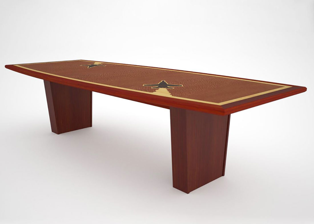 Western Air Defense 10 ft Conference Table with Logo Inlay