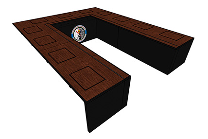U & V shape conference table final design render