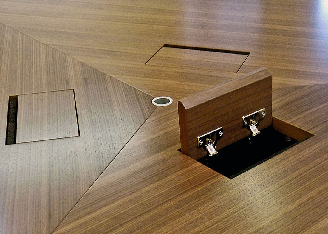 WK Triangular Conference Table with Power