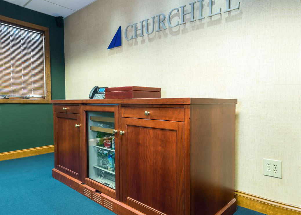 Churchill Cherry Credenza with Mini Fridge