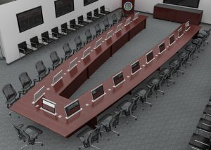 Undisclosed Video Conference Table with Power Screens
