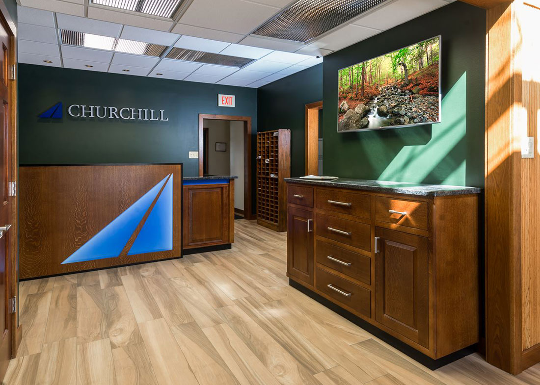 Churchill Engineers Custom Built Modern Reception Desk