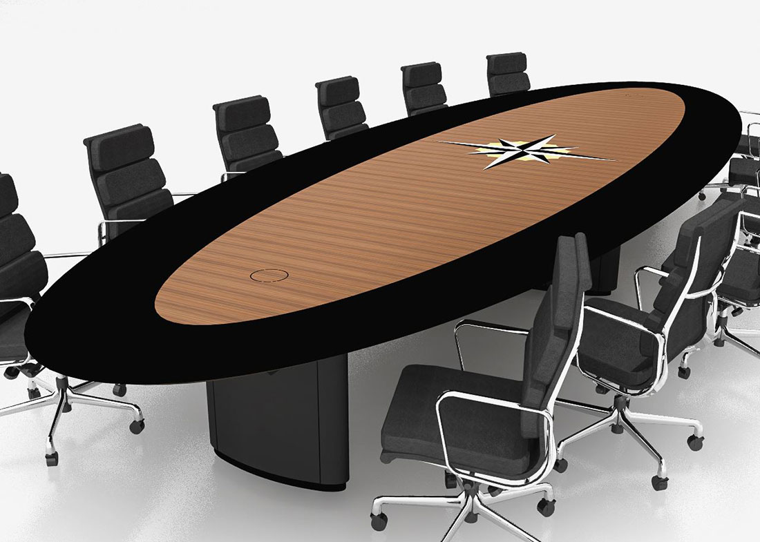 Custom Boardroom Table with Logo