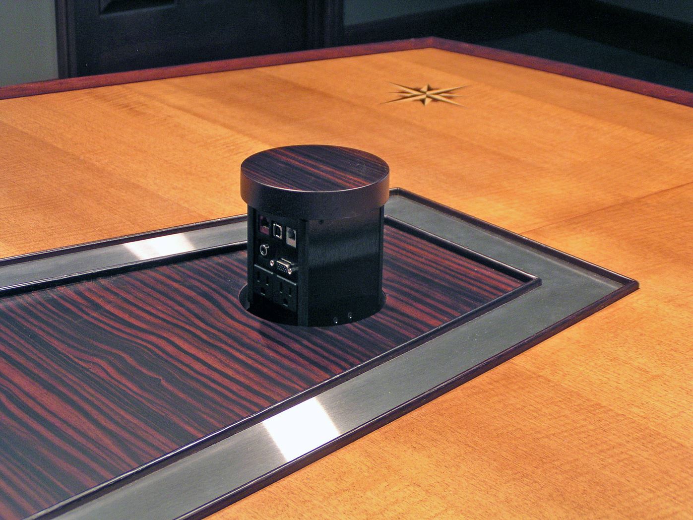 AC Lines Completely Custom Conference Table with Power