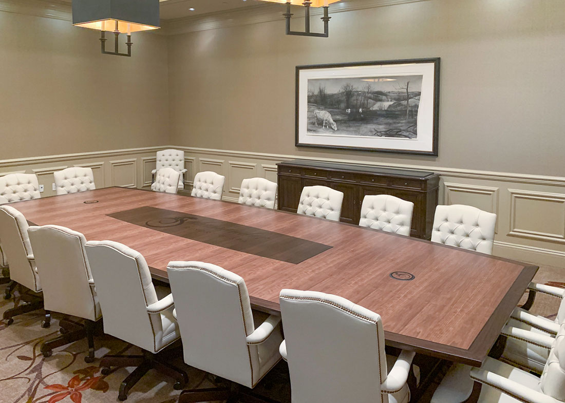 Salamander Resort Boat Shaped Boardroom Table