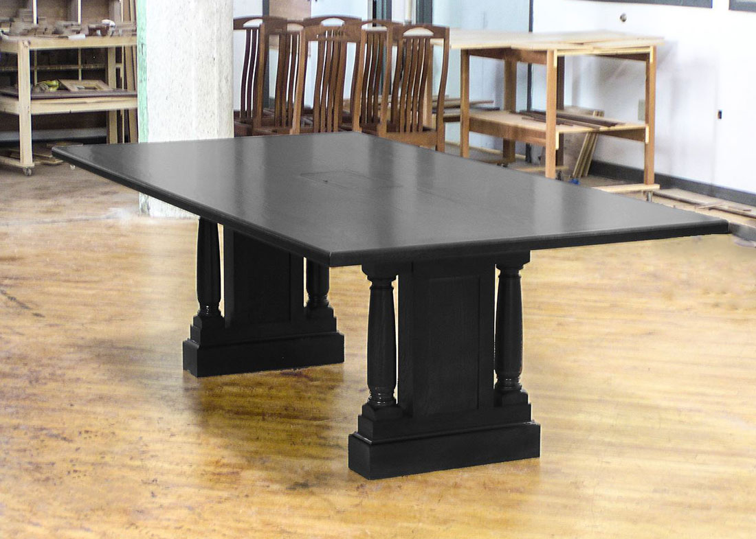 Virtual Edge Custom Black Conference Table