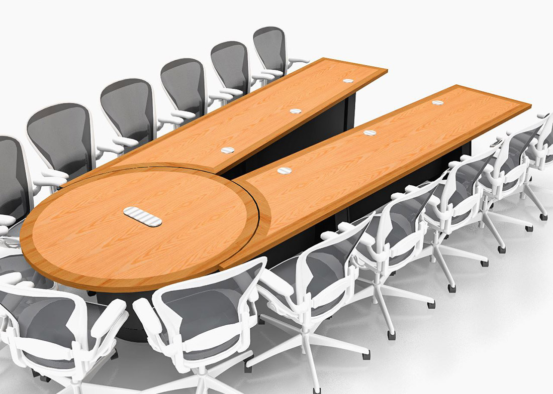 Trumpf Scissoring Conference Table with Power
