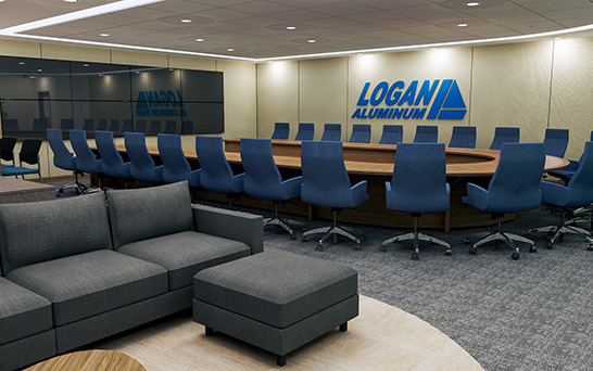 U shape conference table detailed render design in final environment