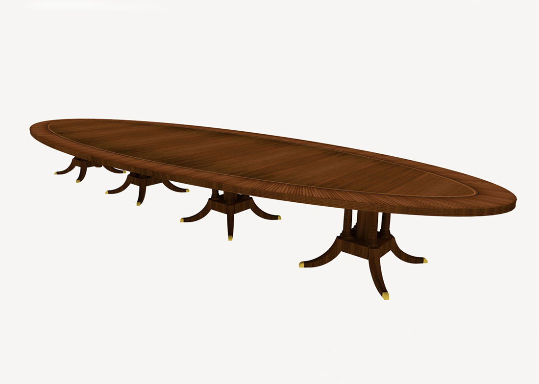 Nixon Presidential Library Oval Conference Table with Power