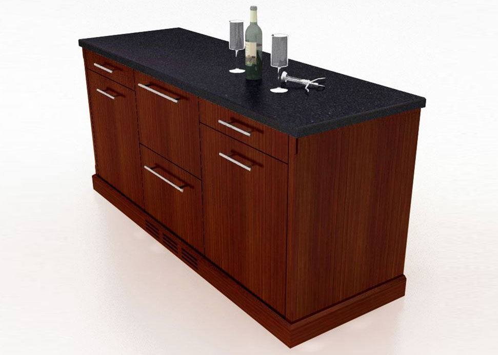 TM Storage Credenza with Mini Fridge