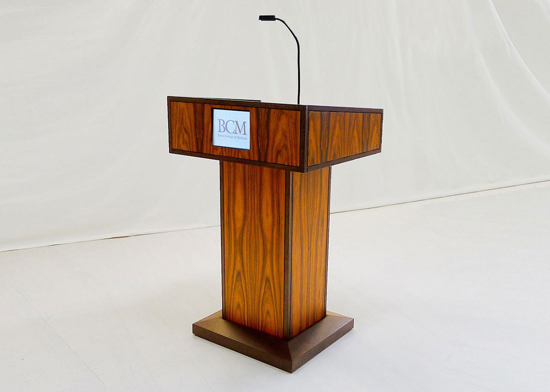 NASA CRF Custom Wood Standing Lectern