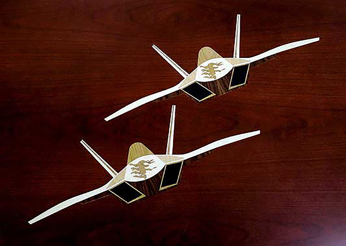 Lockheed Martin Raptor Logo Racetrack Conference Table