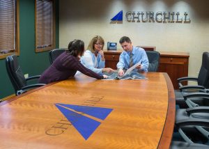 Churchill Engineers Rectangle Cherry Conference Table