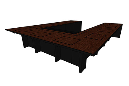 U & V shape conference table final design render