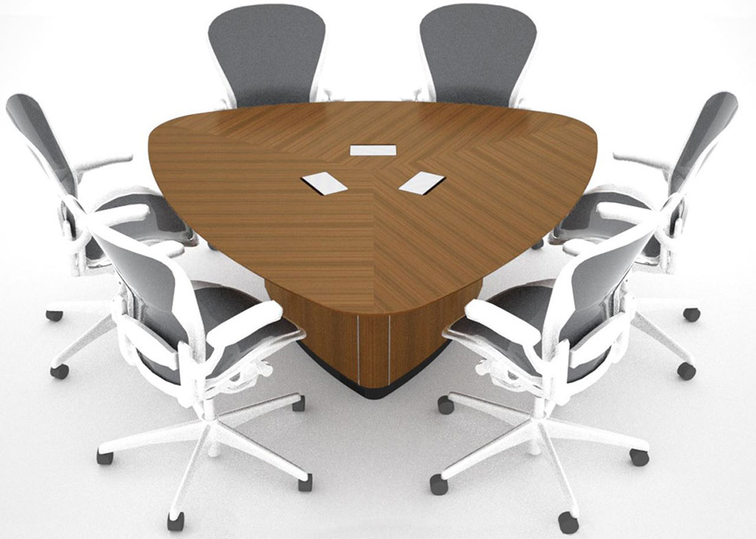 WK Custom Triangle Conference Table with Power