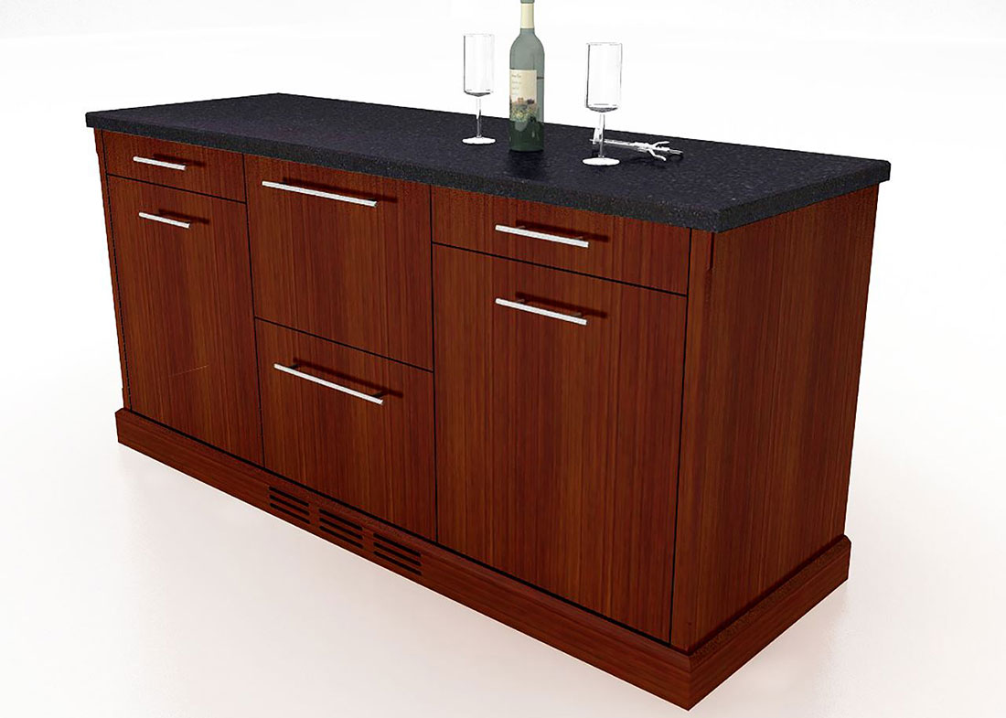 TM Custom Credenza with Mini Fridge