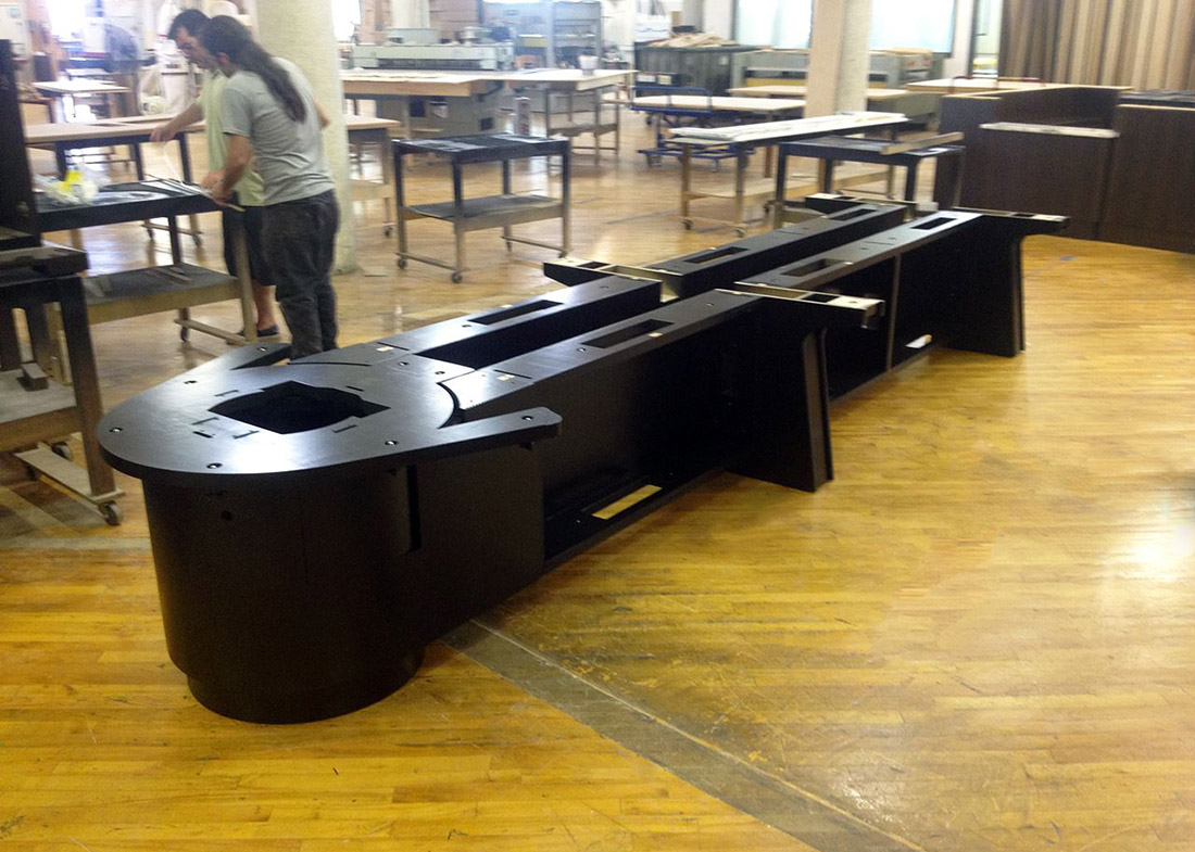 Heil Trailer Scissoring Video Conference Room Table