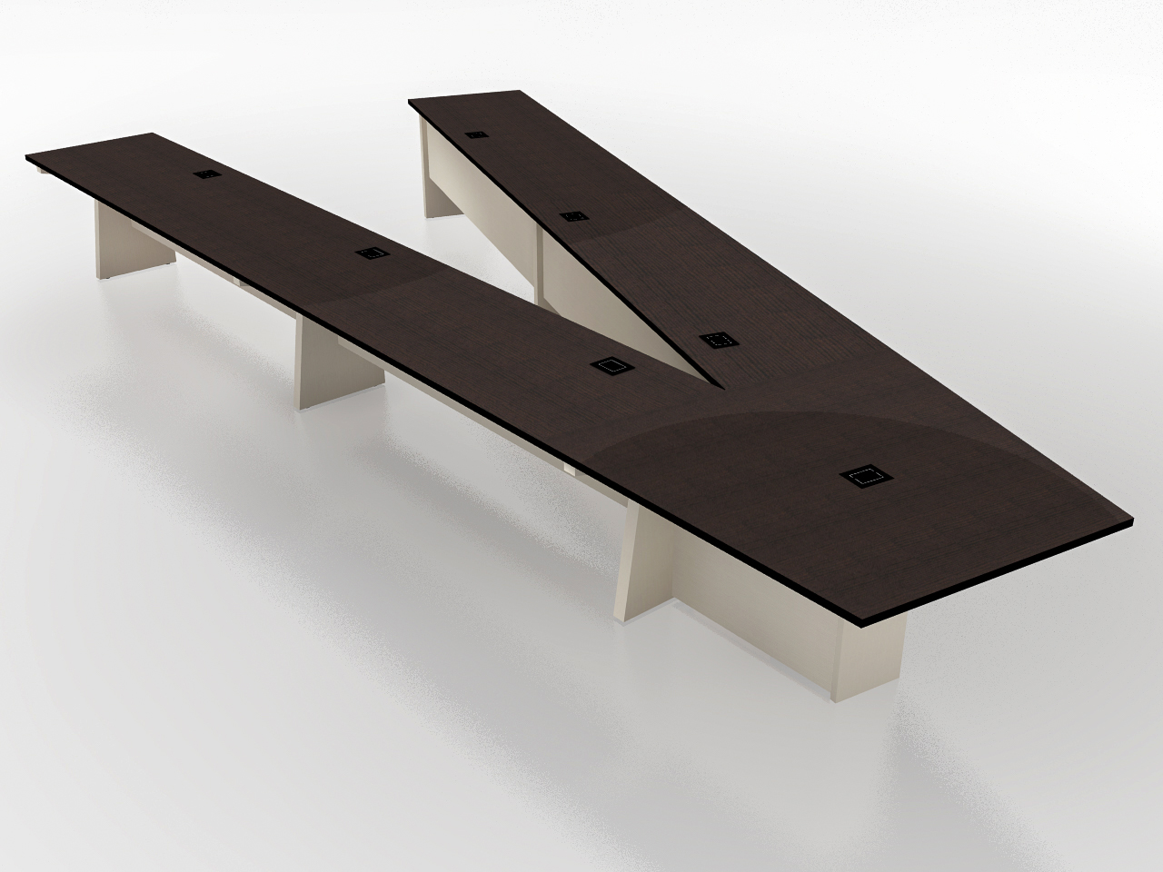 v-shaped conference room table