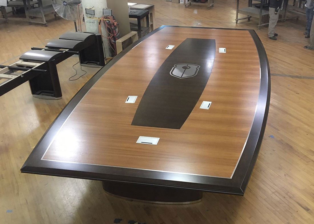WatchGuard War Room Large Boat Shaped Conference Table