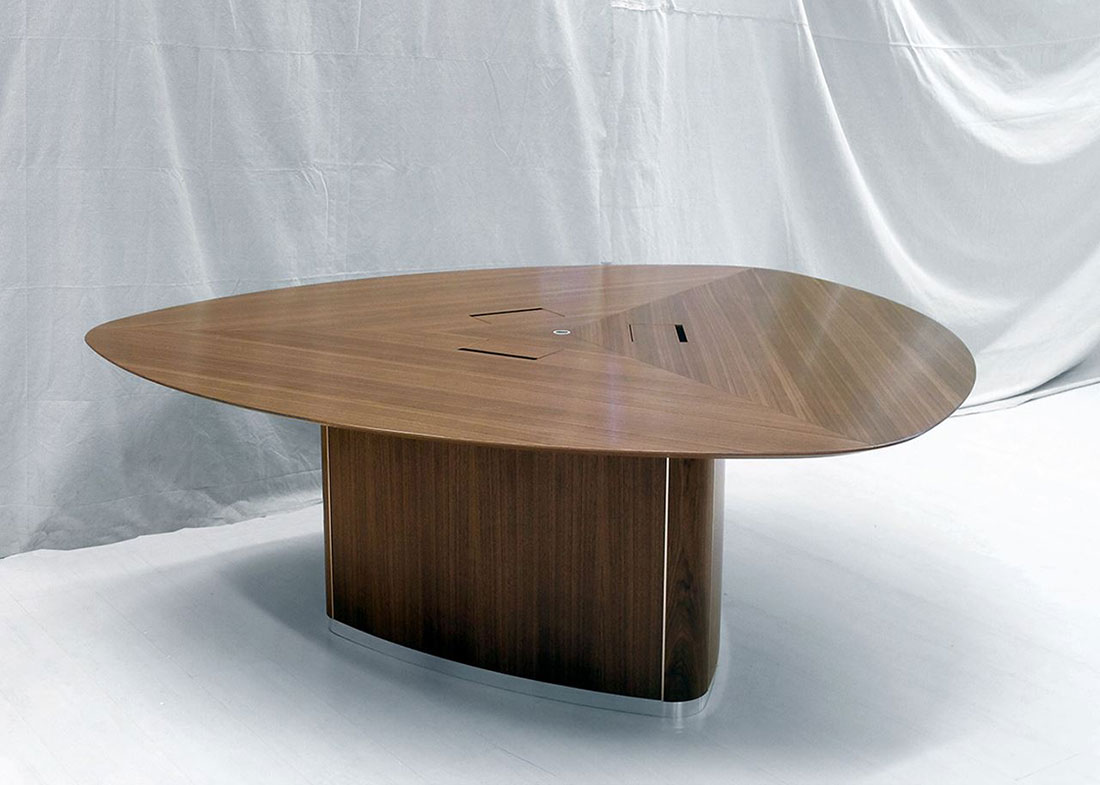 WK Custom Triangle Meeting Table with Power