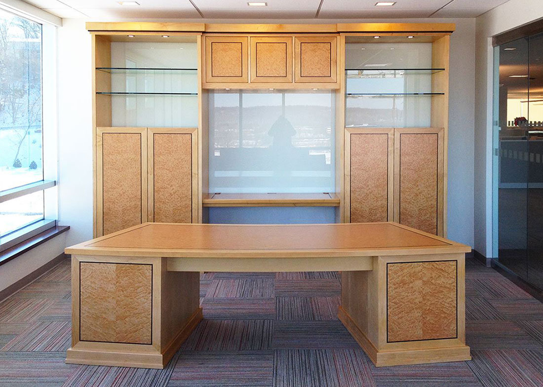 CubeSmart Office Bookshelves and CEO Desk