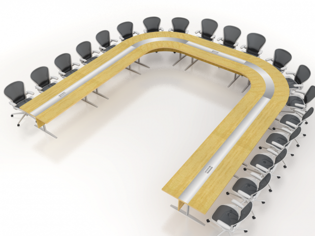 U shaped modular table