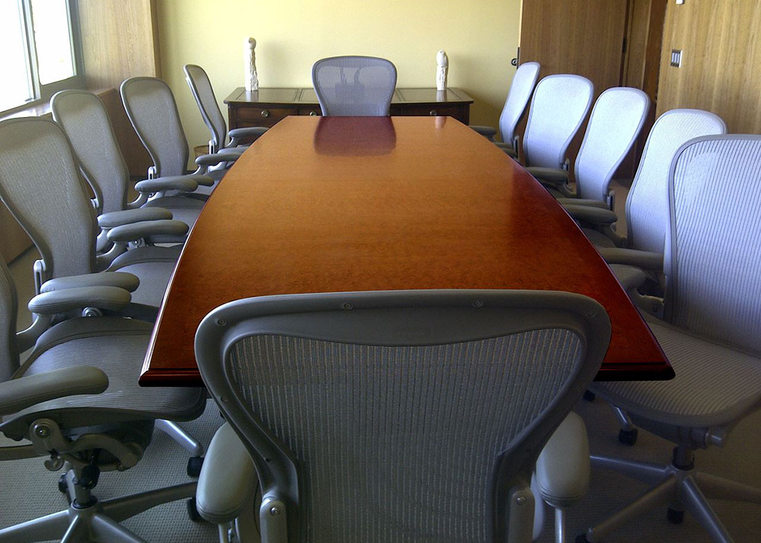 Vermont Technology Park Boat Shaped Conference Table