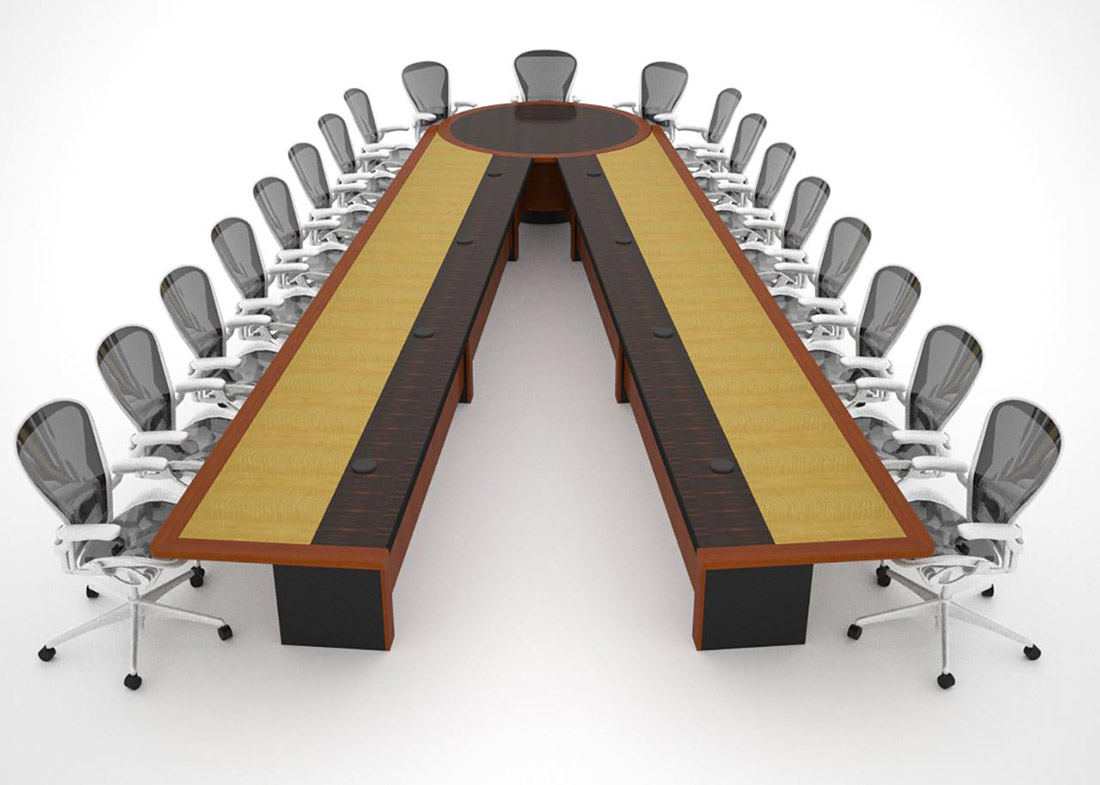 HUD V Shaped Conference Table