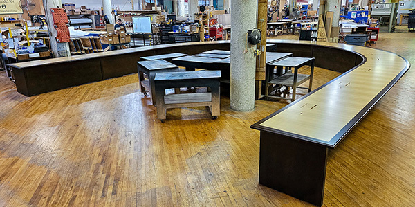 U shape conference table in shop