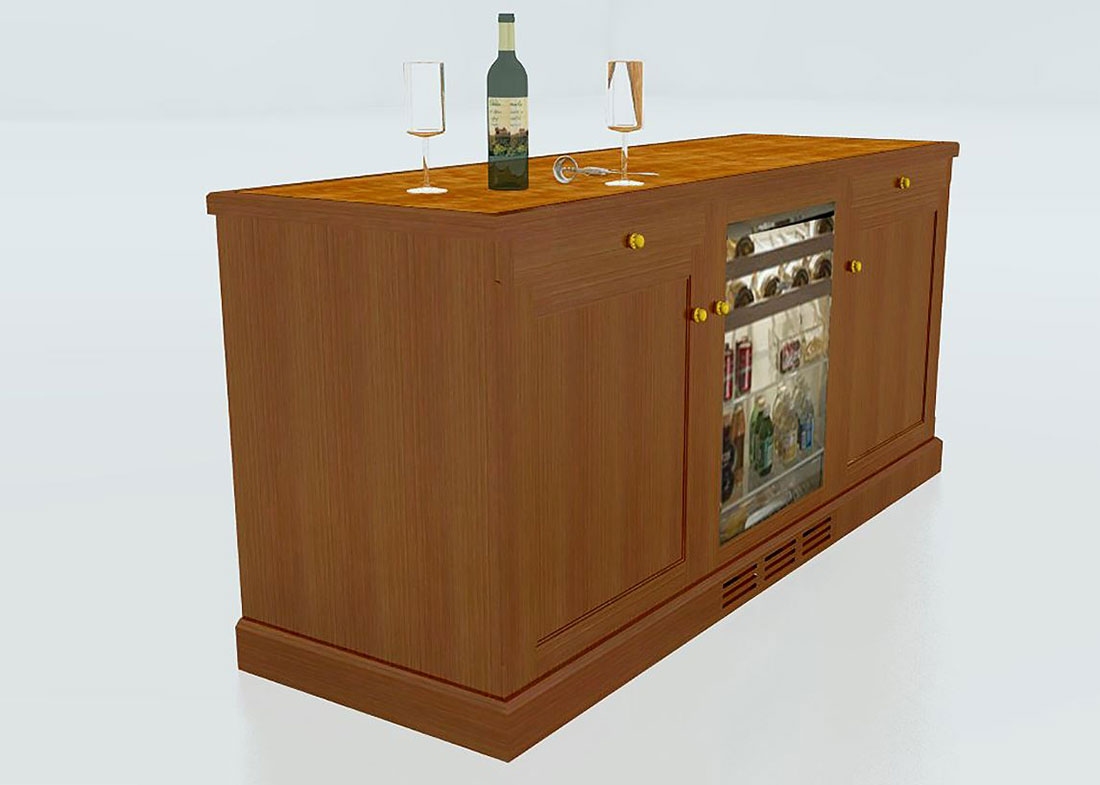 Churchill Custom Office Credenza with Refrigerator