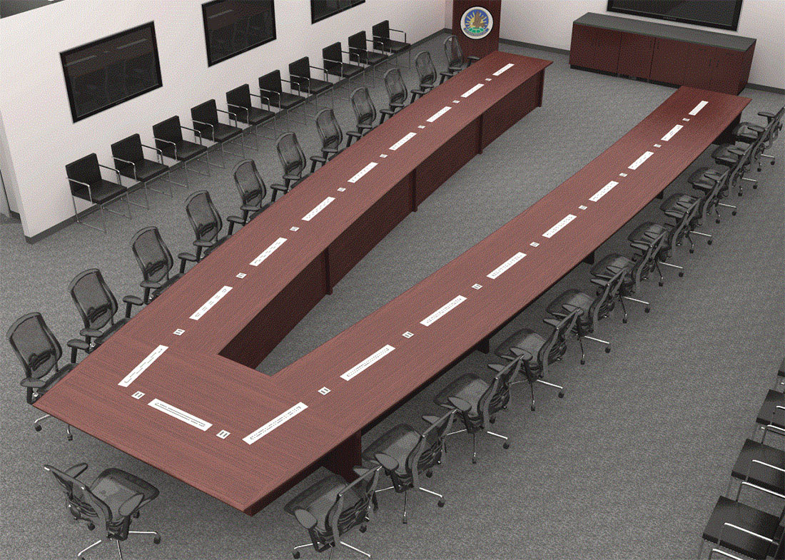 Undisclosed Powered V Shaped Conference Table