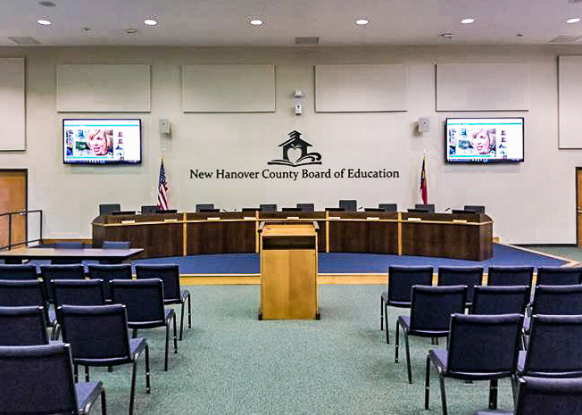 School Board Arc Shaped Cherry Table