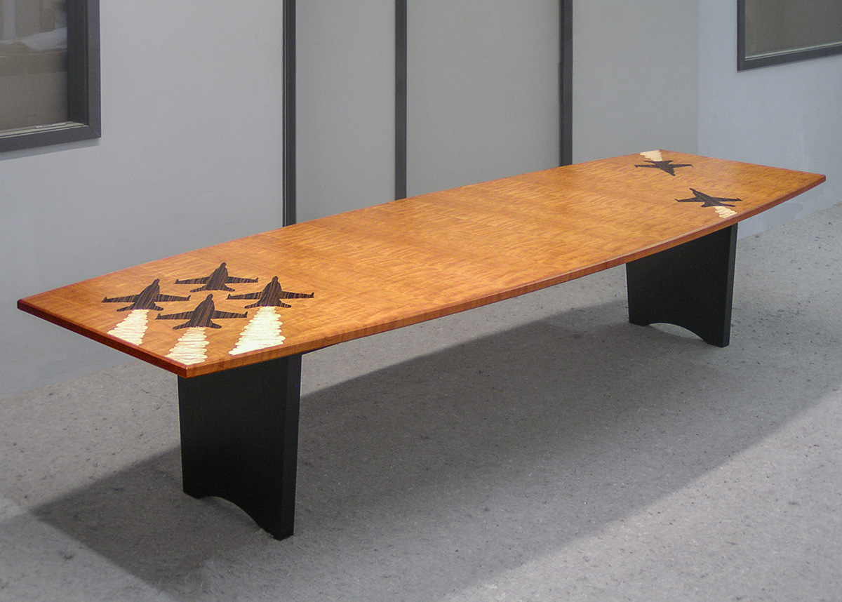 Custom Cherry Conference Table with Logo