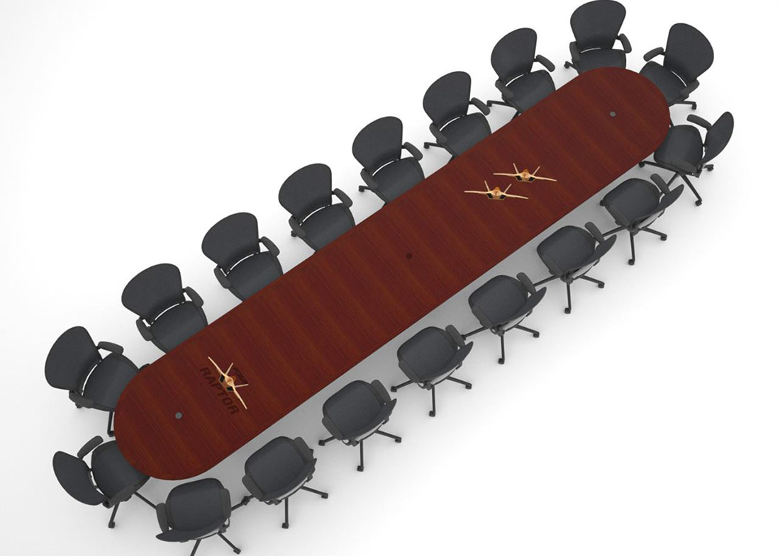 Lockheed Martin Raptor Logo Skinny Conference Table