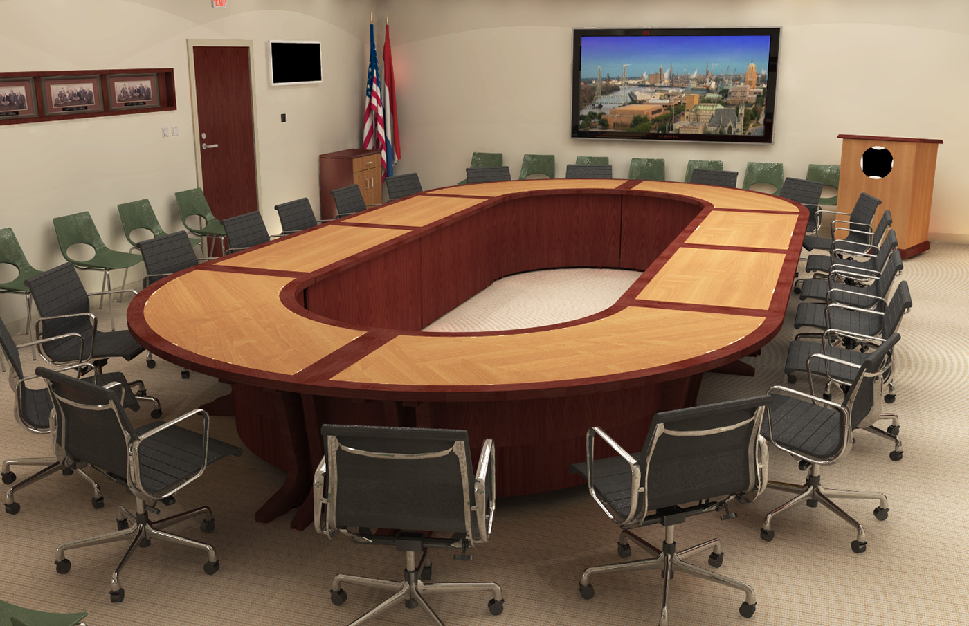 Modular & reconfigurable boardroom table