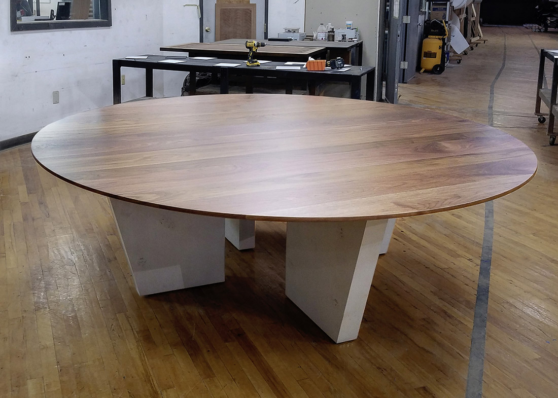 Zwilling Round Solid Wood Conference Room Table