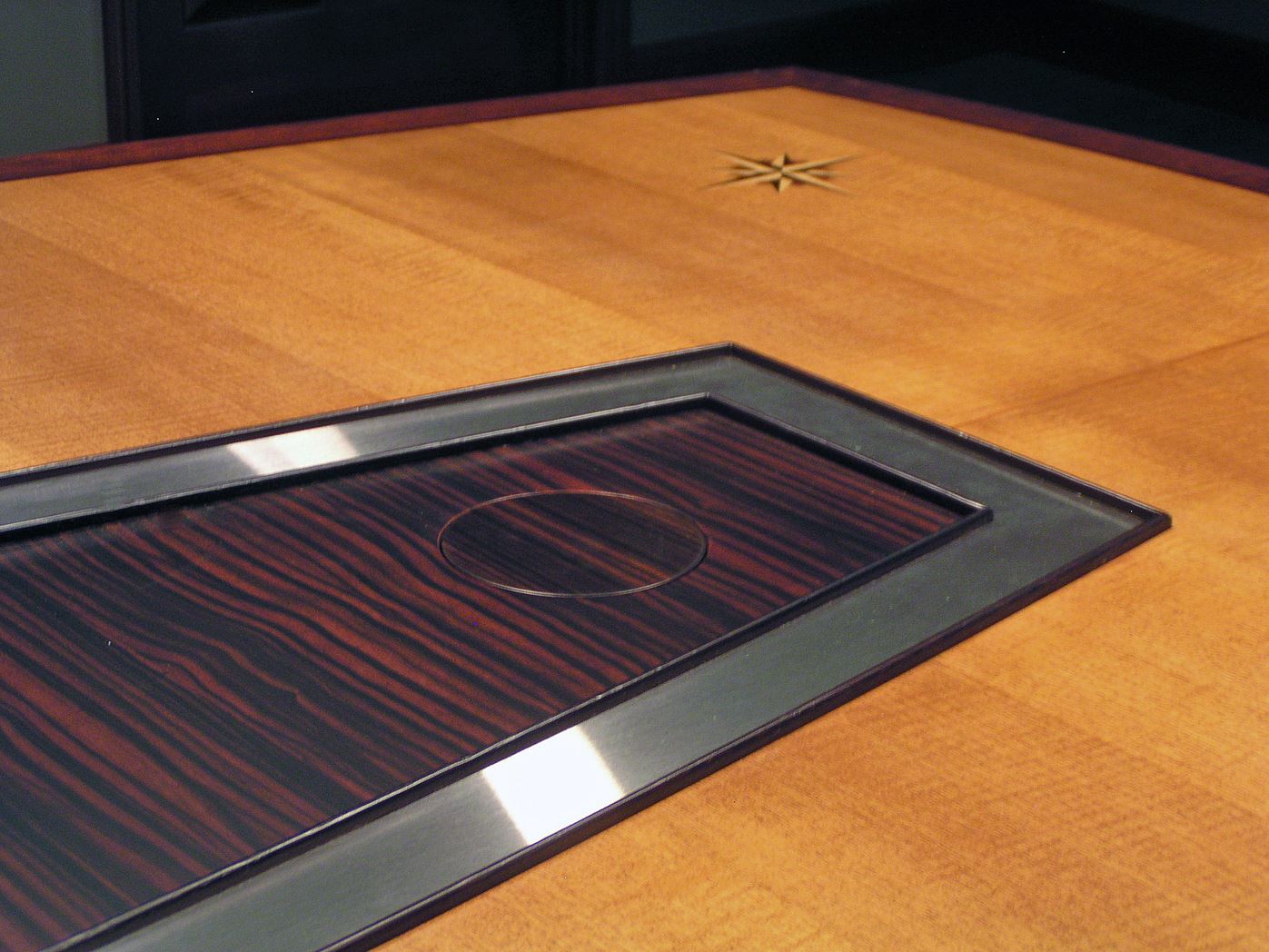 AC Lines Cherry Conference Table with Data Ports