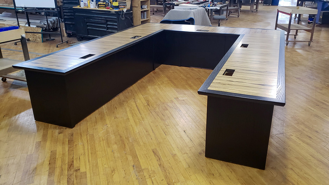 U shape conference table in shop