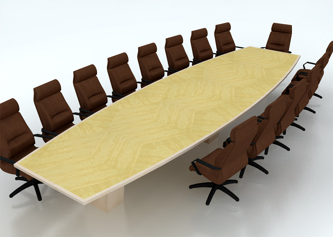 Boat Shaped Boardroom Table