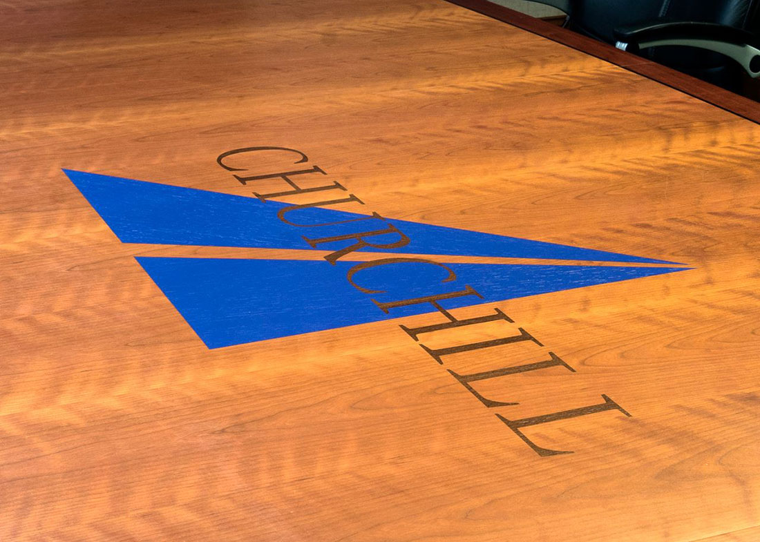 Rectangular Conference Table with Logo