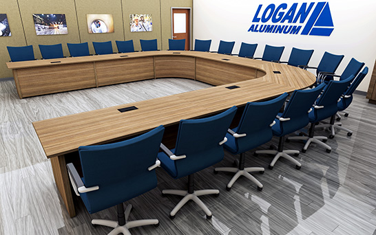 U shape conference table detailed render design in final environment