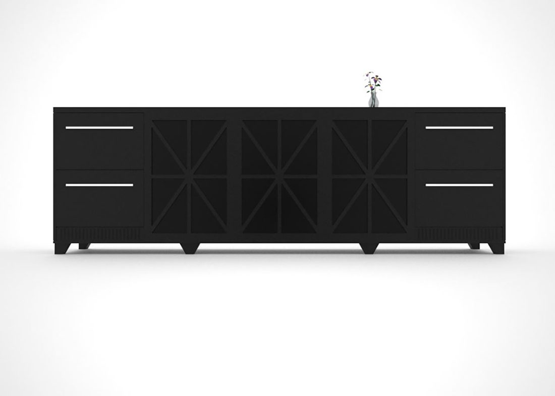 Nest Office Credenza with Mini Fridge